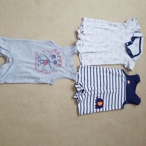 Lot of 3 Baby Boy Rompers